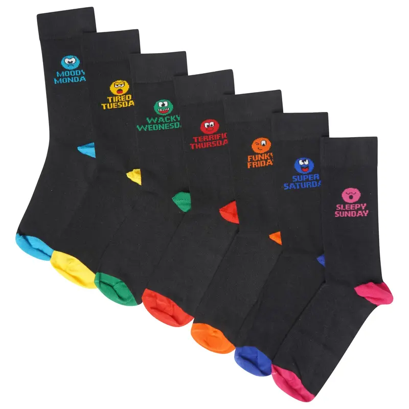 Boys 7 Pack Novelty Days of the Week Socks Mood Socks - Size UK Kids 9-12 (EU 27-30), 12-3 (EU 31-36) and 4-6 (EU 37-39) 3