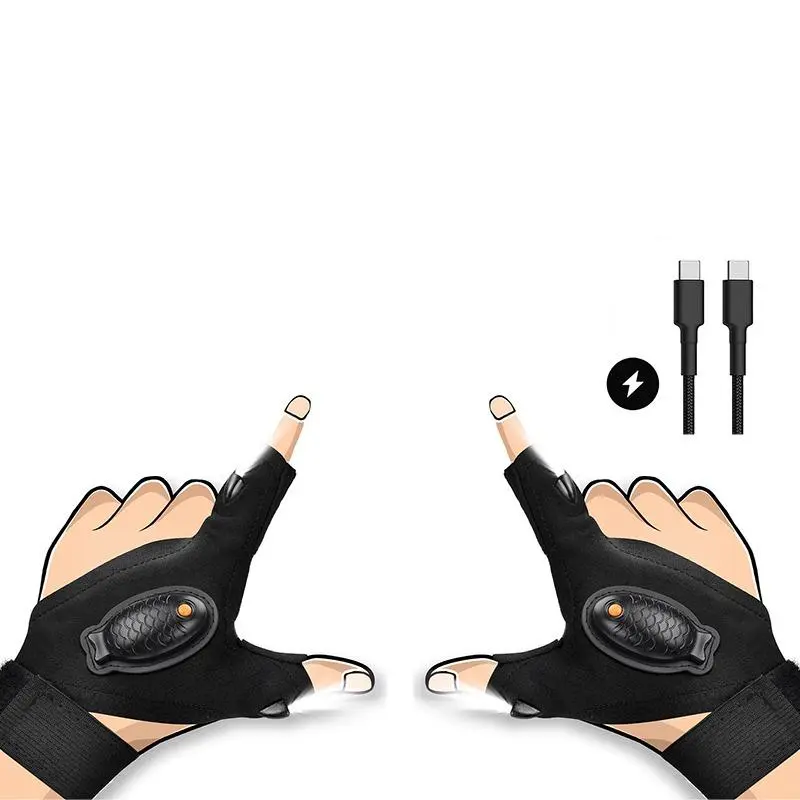 【Today's special 】Adjustable LED Flashlight Gloves for Night Work and Camping Adjustable LED Flashlight Gloves for Night Work and Camping