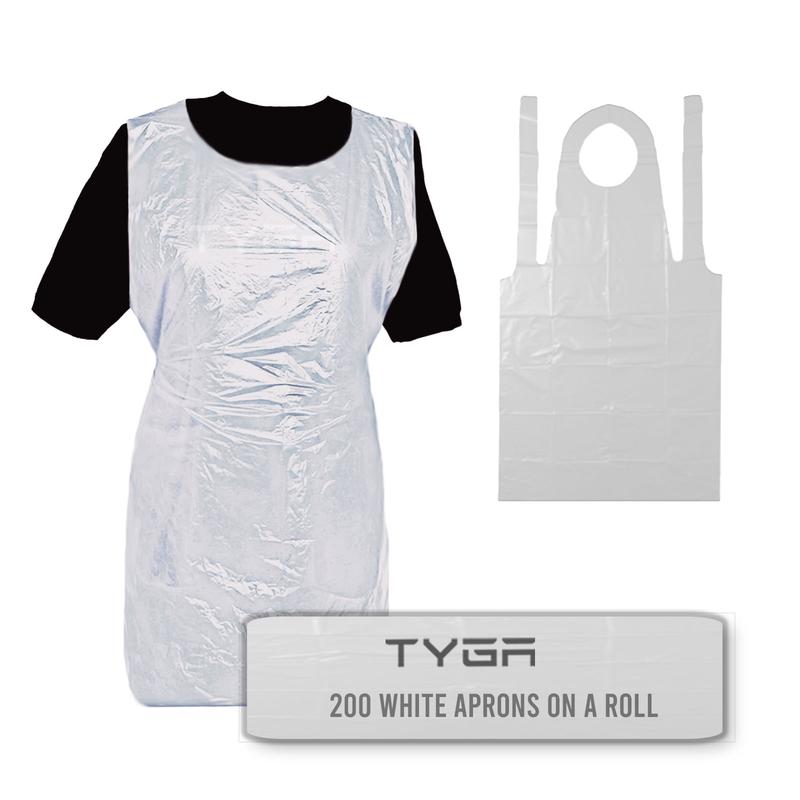 TYGA Disposable Workwear Protective Polythene Aprons (200) (On A Roll) Pack Kitchen Personal Cleaning 1