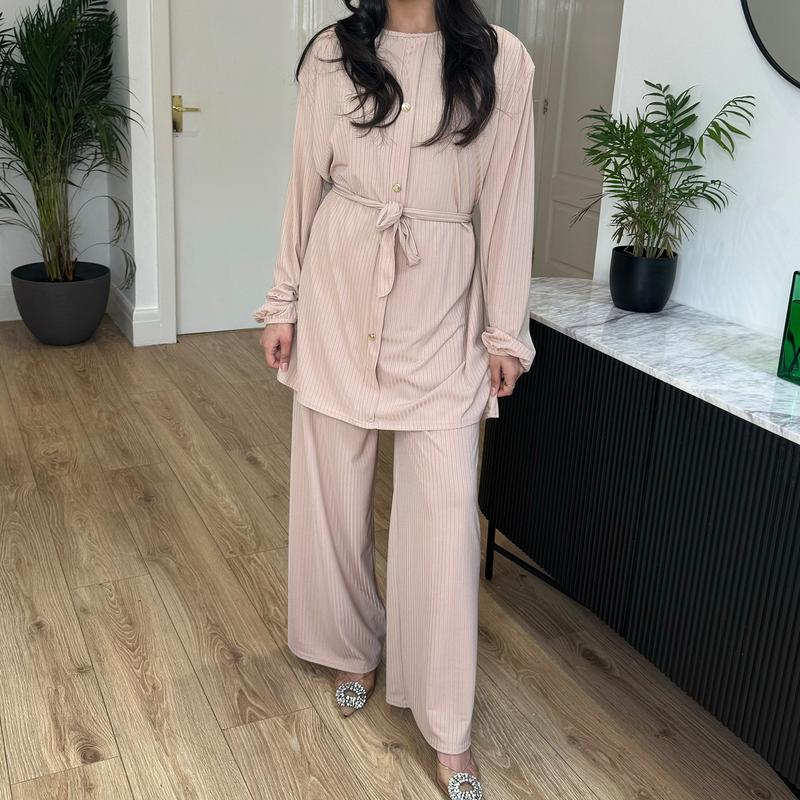 STYLEME LADIES 4 BUTTON RIBBED CO ORD SET MODEST WEAR 3