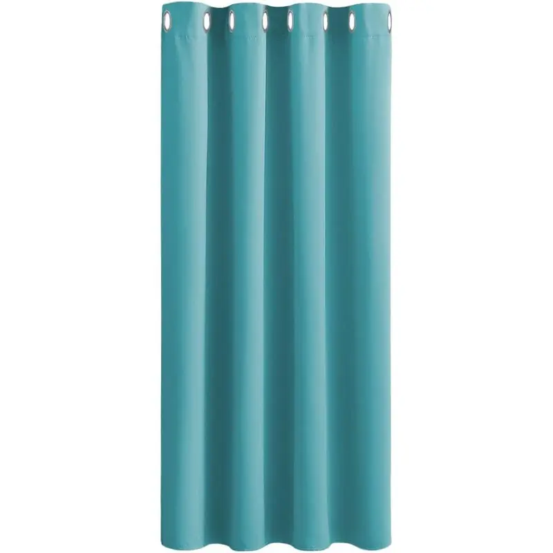 TRAHOO-Window Curtains for Bedroom - Thermal Insulated Blackout Eyelet Soft Solid Curtain/Room Darkening & Energy Saving for Bedroom, 1 Piece, 52" by 63" (W x D), Light Blue 0