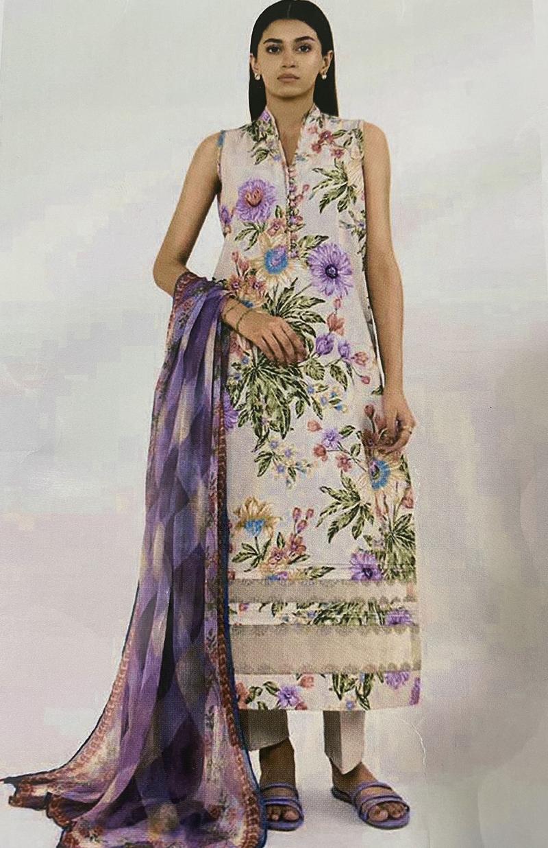Product Introduction of SAPPHIRE Women's 3 Piece Linen unstitched Suit with Digital Print - Casual Womenswear Comfort 0