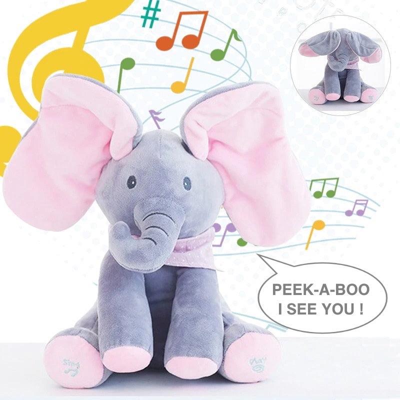 Peek-a-boo ,Singing Elephant Plush Toy with Moving Ears for Baby Gift - Cute Stuffed Animal 7