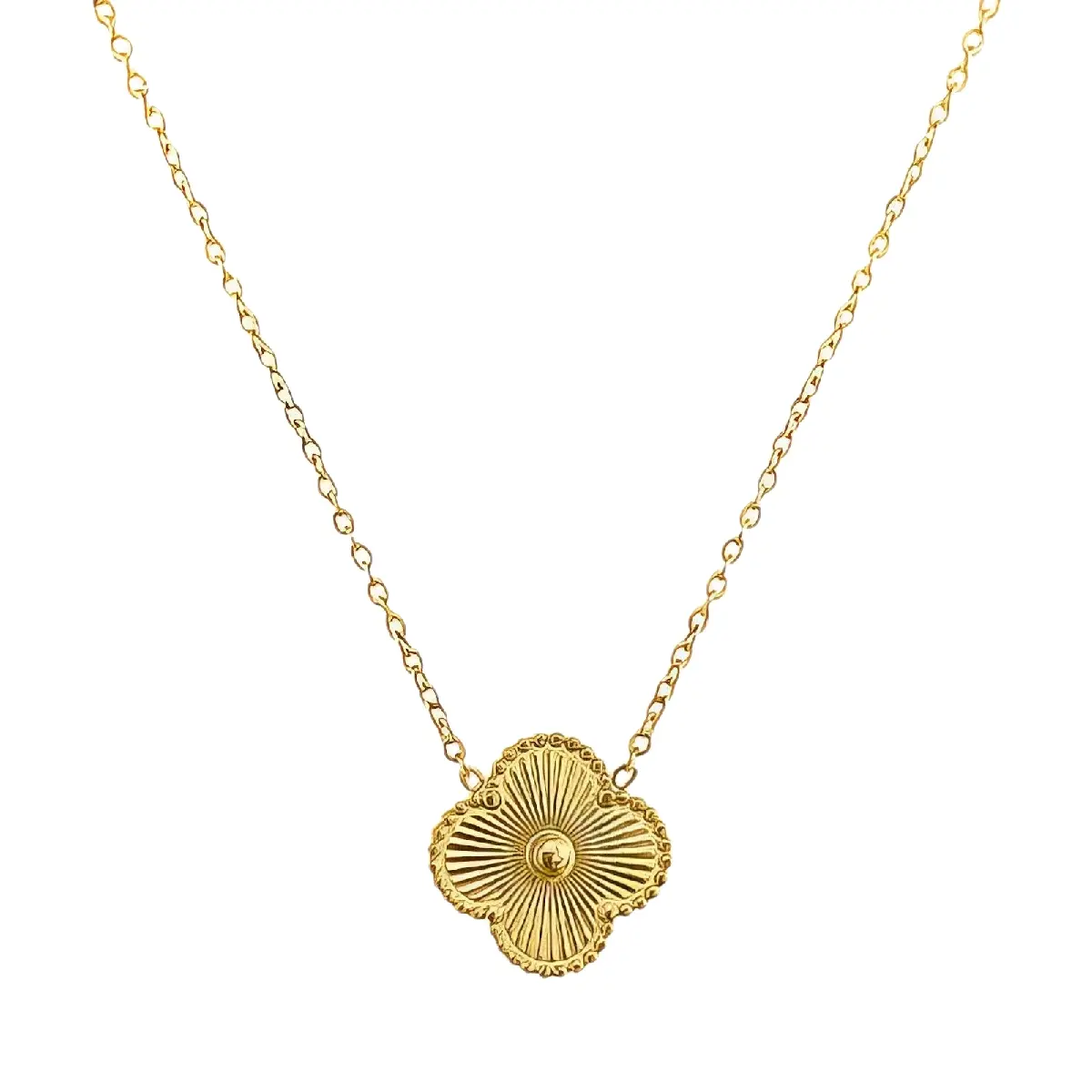 Stainless Steel Hypoallergenic Necklace for Women - Cloverleaf Design