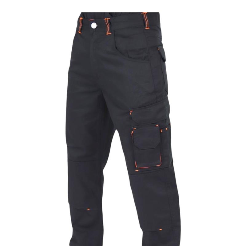 Mens Elasticated Waist Cargo Combat Work Trousers With Knee Pads Pockets Pro Builder Heavy Duty Multi Pocket Work Pants Menswear Work Trousers 2