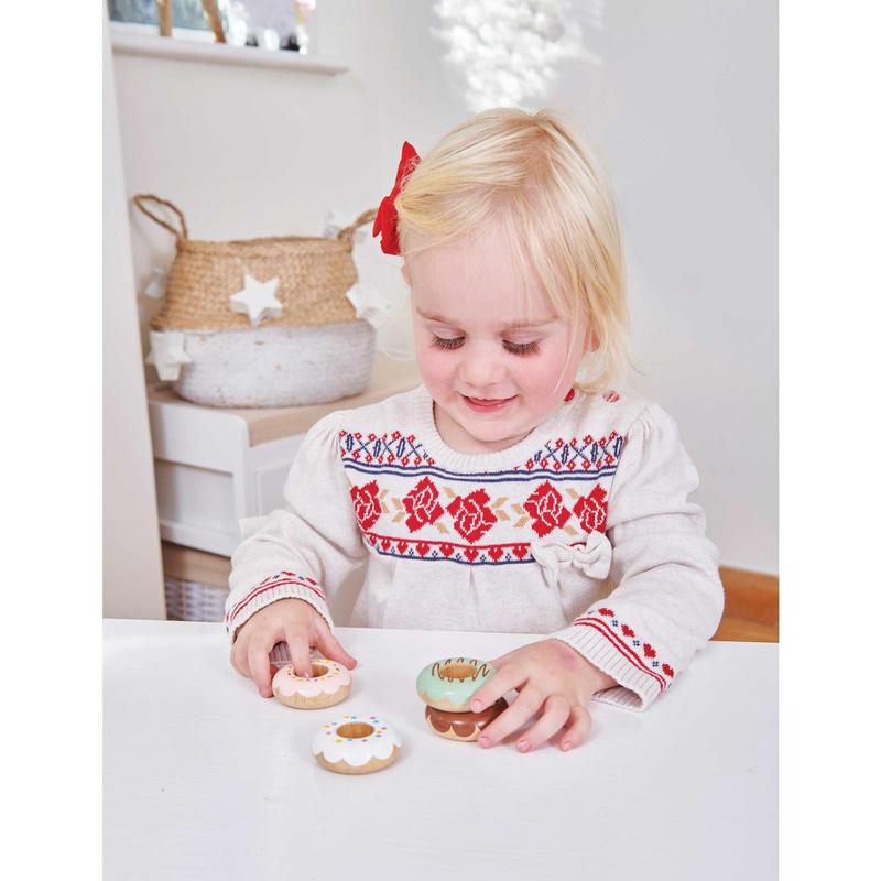 Wooden Doughnut Play Food Set 3