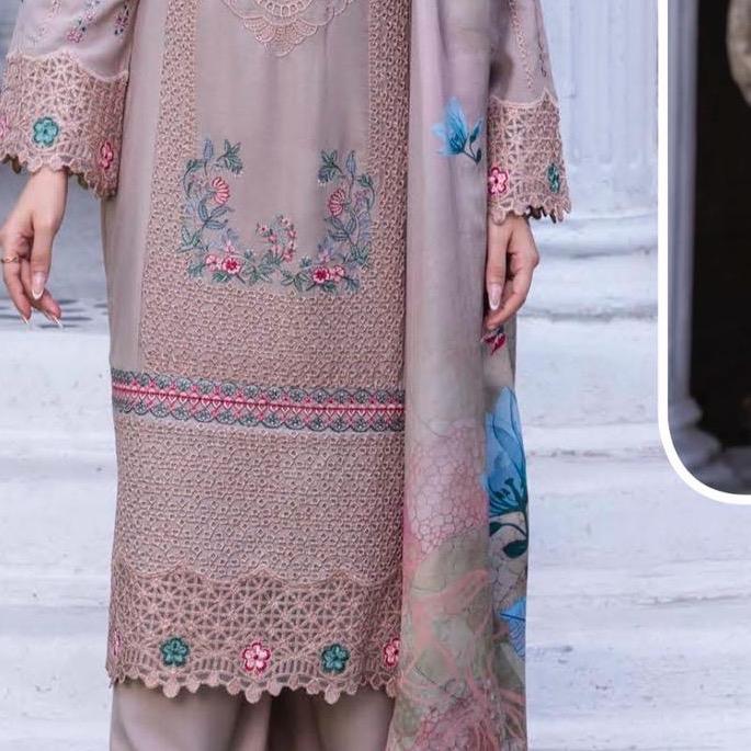 Mahi D6 043 Ladies Pakistani Embroidered Readymade Dhanak Shalwar Kameez Suit with Pashmina Shawl Womenswear 3