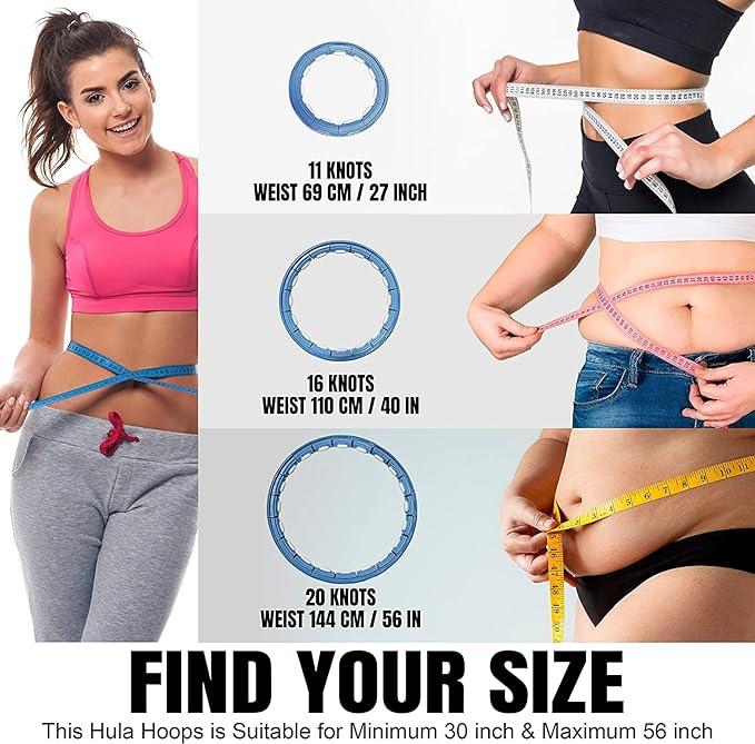 Weighted Hula Hoop, Infinity Smart Hula Hoops with 16 Knots, 360 Degree Auto-Spinning Ball Massage, Infinity Hoop For Adults, Fitness Equipment For Weight Loss 4