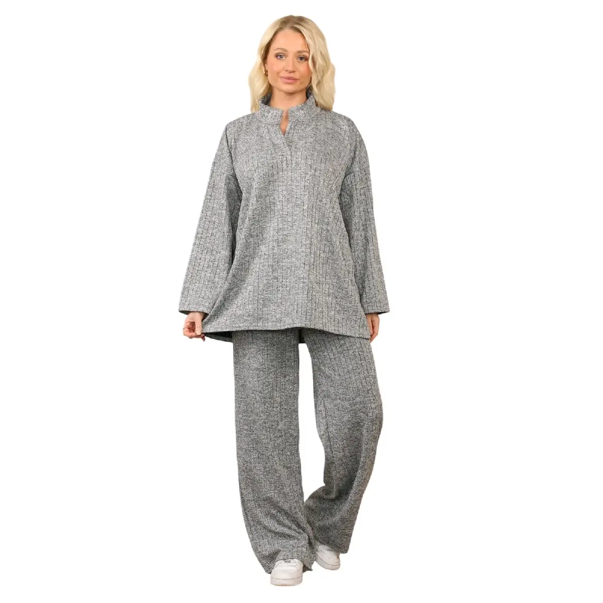 Woman's Co Ords 2Pcs Set Ribbed Materials  Modest wear one size fit for  size  6 to 12
