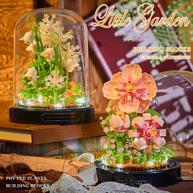 Micro Flower Building Blocks Mini Bricks Particles Eternal Life Flowers Home Decoration Assembling Puzzle Toy Children Gift 1