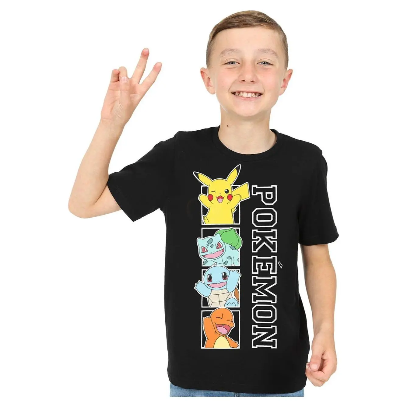 Pokemon Black T-Shirt 100% Cotton Kids Tshirt