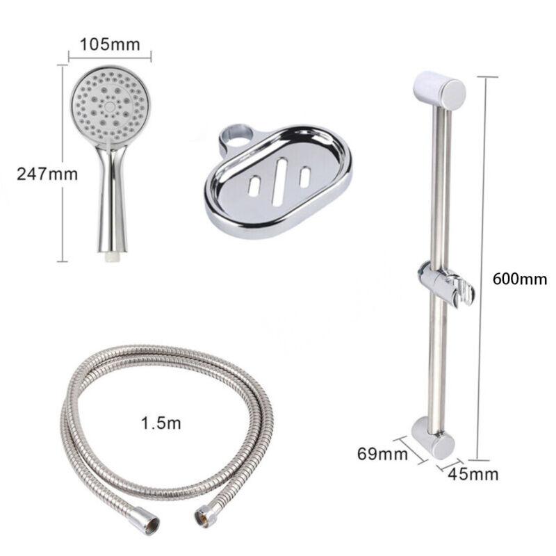 Product Introduction of Adjustable Slider Rail Shower Riser Kit With Soap Bar Holder Hose Head Set UK 11