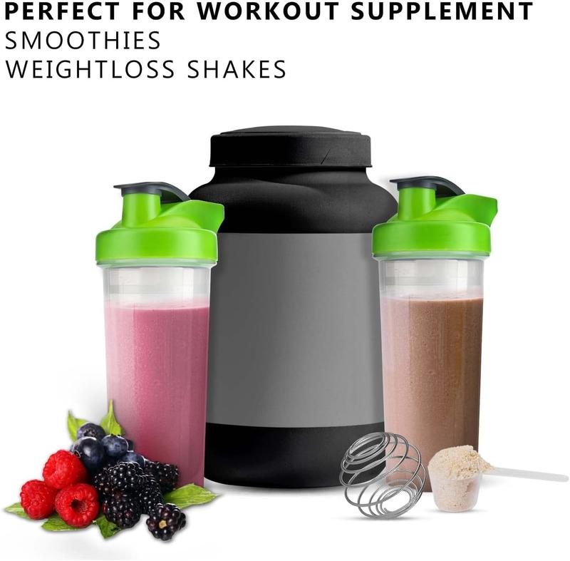 HOMESHOPA 2 x 700ml Protein Shaker Bottle with Mixer Ball for Supplement Shakes, Powder Shaker Bottles, Leakproof Screw On Lid & Secure Drinking Flap Cap, BPA Free Large Sport Gym Blender Bottle-2 per Pack 7