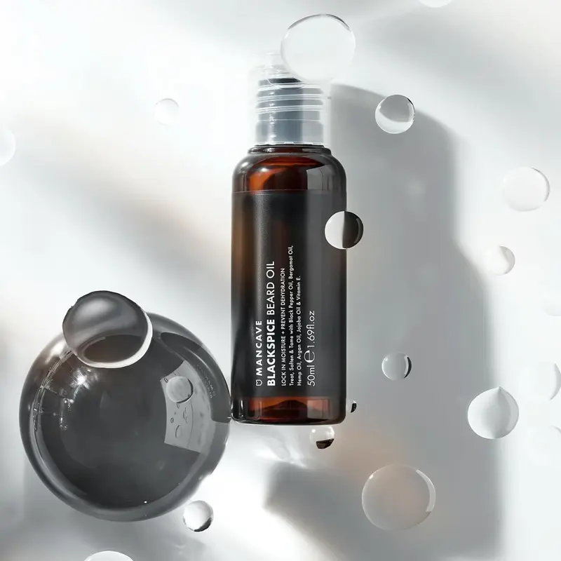 ManCave Blackspice Beard Oil, Softening Blend of Oils to Treat and Tame your Beard, With Argan Oil, Bergamot Oil and Hemp Oil, Encourages Beard Growth, Vegan Friendly, Made in the UK, 50 ml Aftershave Foam Comfort Hair Care 3