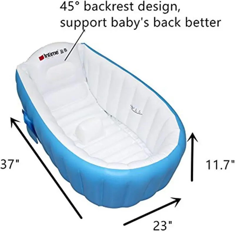 Locisne Baby Soft Foldable Travel Air Shower Bathtub, Children Inflatable Anti-Slippery Swimming Pool Basin Seat Baths Big Size(for 0-3 Years) + Air Pump 6