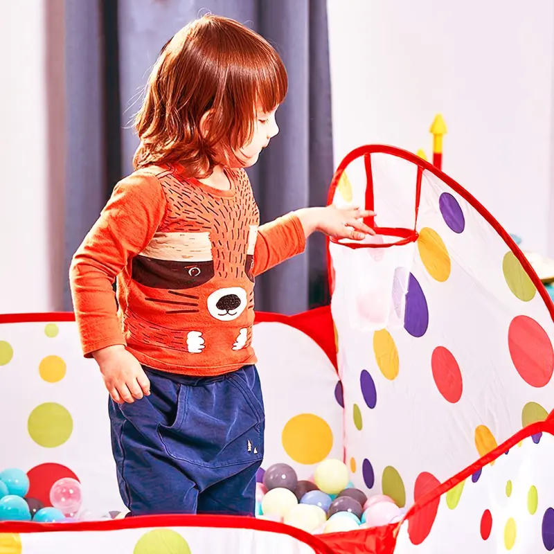 Kids Ball Pit Pop Up Play Tent Playhouse With Basketball For Childrens Boys Girls Baby Birthday Toy Themed Pretend Indoor Outdoor Games Party Crawl (Balls Not Included) sea and beach accessories 4