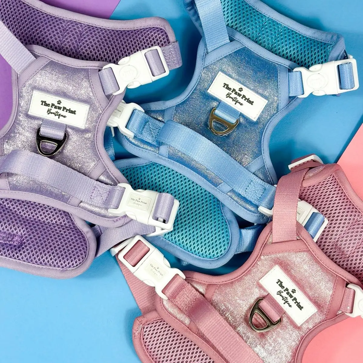 The Glitzy & Glamorous Dog Harnesses (Pink, Blue & Lilac)