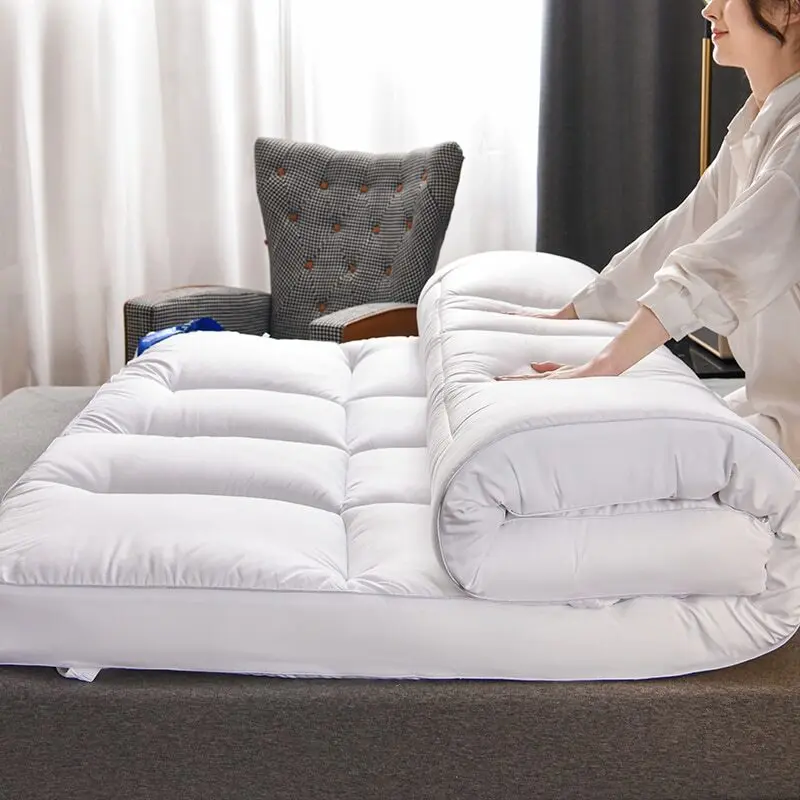 BEST 4" Inch Deep Mattress Topper Hotel Quality Microfiber All Sizes 10cm Mattress Topper Double Bed 4 Inch Thick - Quilted Topper Made with Fluffy Hypoallergenic with Strong Corner Straps for Comfort Breathable Washable Reasonable Price