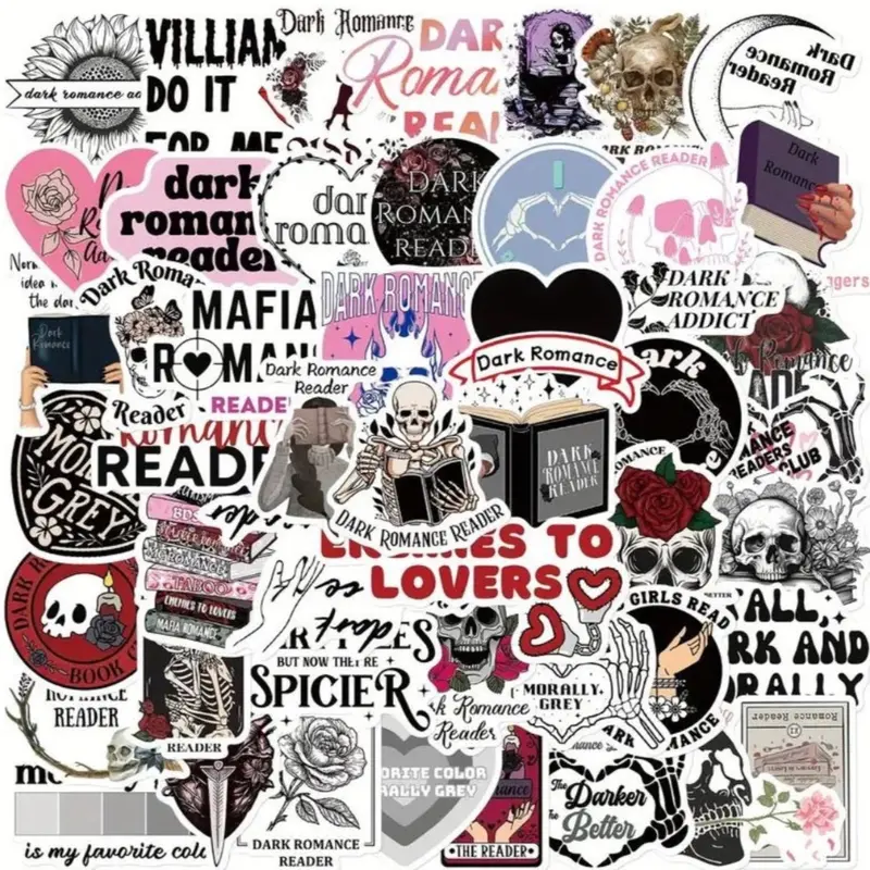 Dark Romance Bookish Stickers | Decorate your Kindle/ E-reader 0