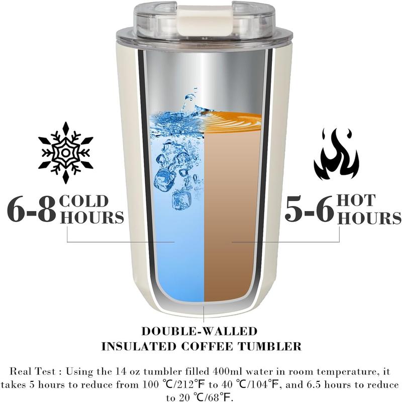 Product Introduction of 1PCS Tumbler Thermos Cup Milky White Coffee Mug Car Insulated Water Bottle Travel Stainless Steel Vacuum Flasks Drinking Kettle 2