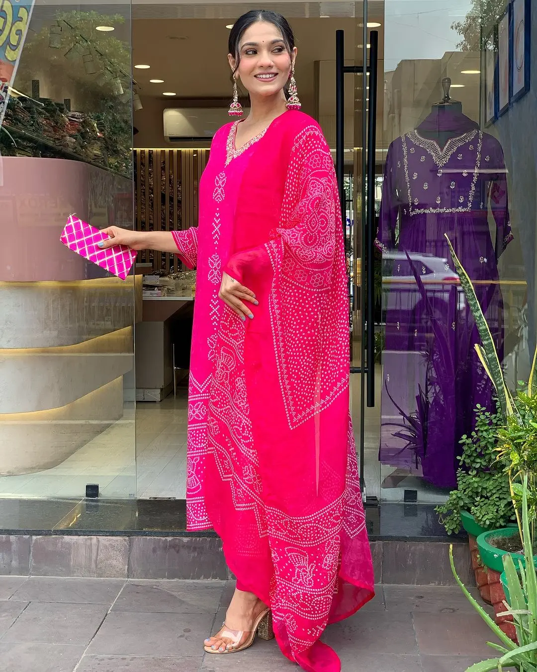 Women's Pakistani Style Traditional French Crepe Fabric Top, Viscos Gadhval Fabric Bottom and Chanderi Dupatta Ready to wear