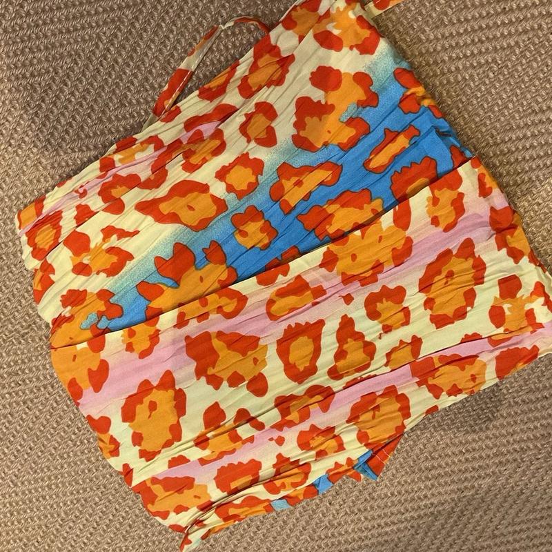 CW Multicolour Leopard Plisse Pleated Bottoms Comfortable Womenswear Trouser casual holiday 7