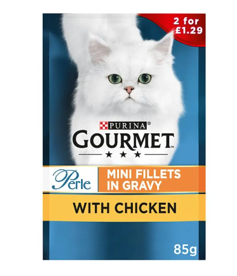 GOURMET Perle Mini Fillets in Gravy Chicken Wet Cat Food 85g - pack of 26