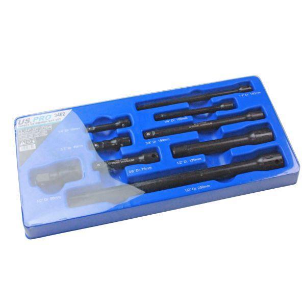 US PRO Tools 9pc 1/4" 3/8" 1/2" dr Impact Extension Bar Set For Sockets 3462 3