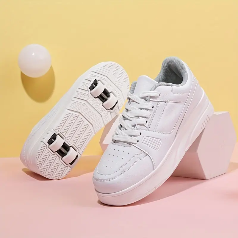 Comfy Lace Up Roller Shoes for Girls - Detachable Wheels for Outdoor Fun 7