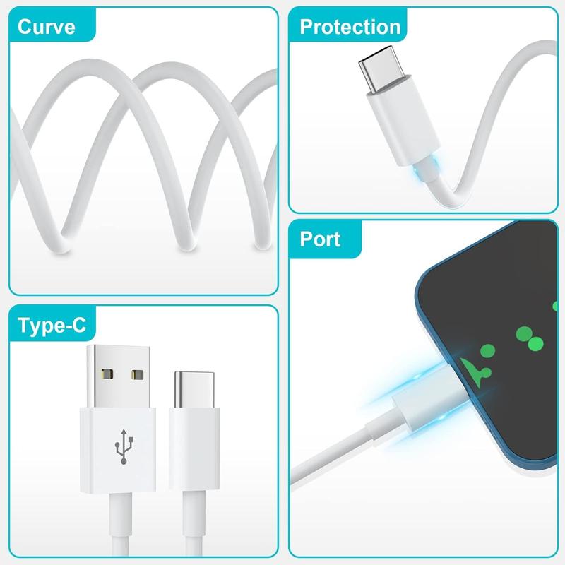 USB-C Fast Charging Cable 3 Pack, Fast Data Transfer USB To Type-C Cable Suitable For i Phone/Samsung/etc, Mobile Accesories, Charger, Smartphone Electronic Cellphone multicoloured not applicable 1
