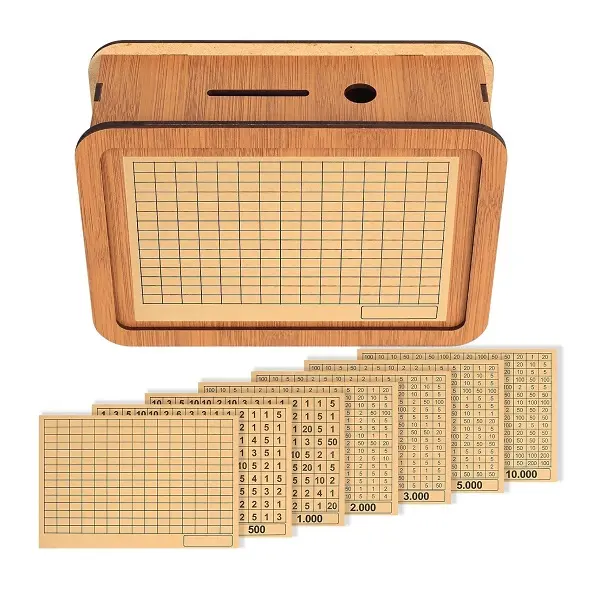 Wooden Cash Box - Reusable Coin a Bank Counter Piggy Bank - Ornaments, Decor paper