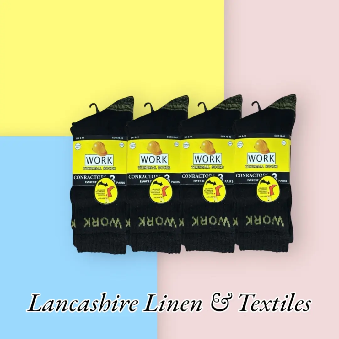 12 Pairs of Men's Thermal Work Socks with Reinforced Heel & Toe for Heavy Duty - Menswear