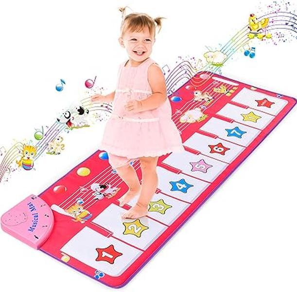 Special Musical Toys for Girls - Piano Dance Mat with 8 Animal Sounds - Educational Toddler Baby Toys - Christmas Xmas Gifts for Kids 0