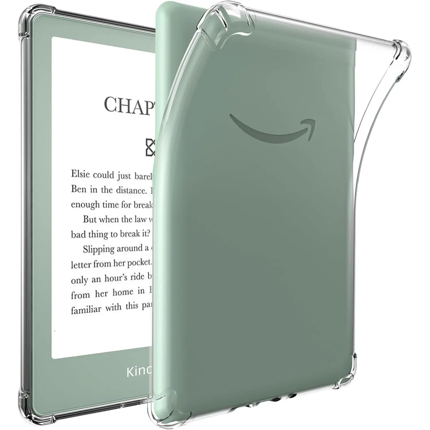 TQ Clear Case for 6" Kindle 11th Generation 2024 and 2022, Thin Slim Soft Flexible Silicone TPU Rubber Back Cover Reinforced Edge Corners,Transparent