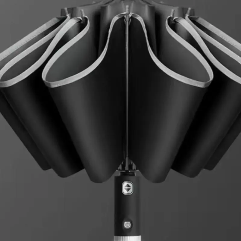 Automatic folding umbrella, Black Umbrella, Windproof Travel Umbrella, Automatic Compact 10-rib Strong, Auto Open Close Lightweight Folding Portable Backpack Umbrella Wind Resistant Rain Proof 0
