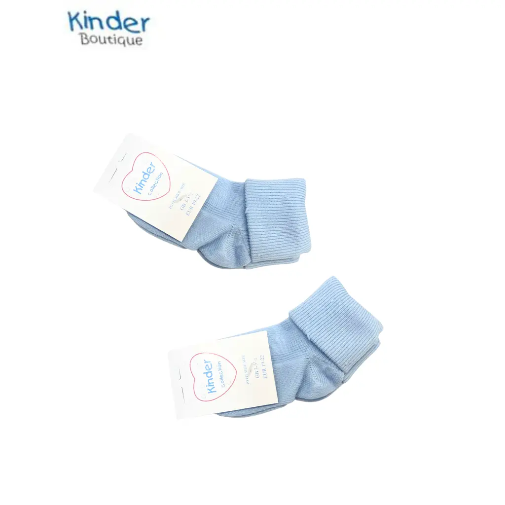 PASTEL DOUBLE ROLL SOCKS - BLUE