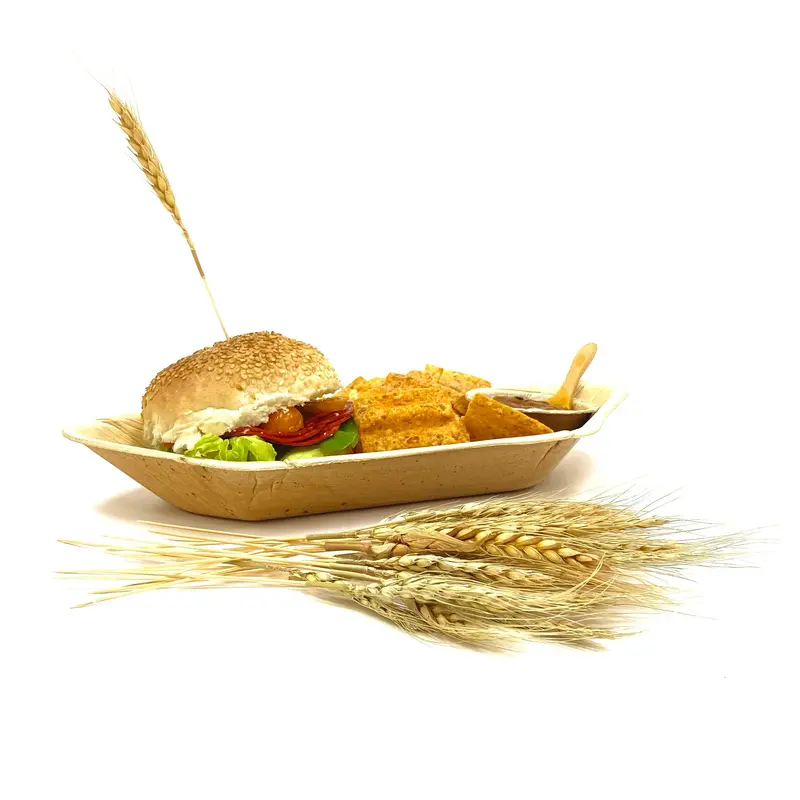Palm Leaf Boat Bowls 30cm | Eco-Friendly Areca Palm Serving Boats | Biodegradable, Heat-Resistant, Leak-Proof Disposable Bowls for Street Food, Events, Catering, and Outdoor Food Presentation 1