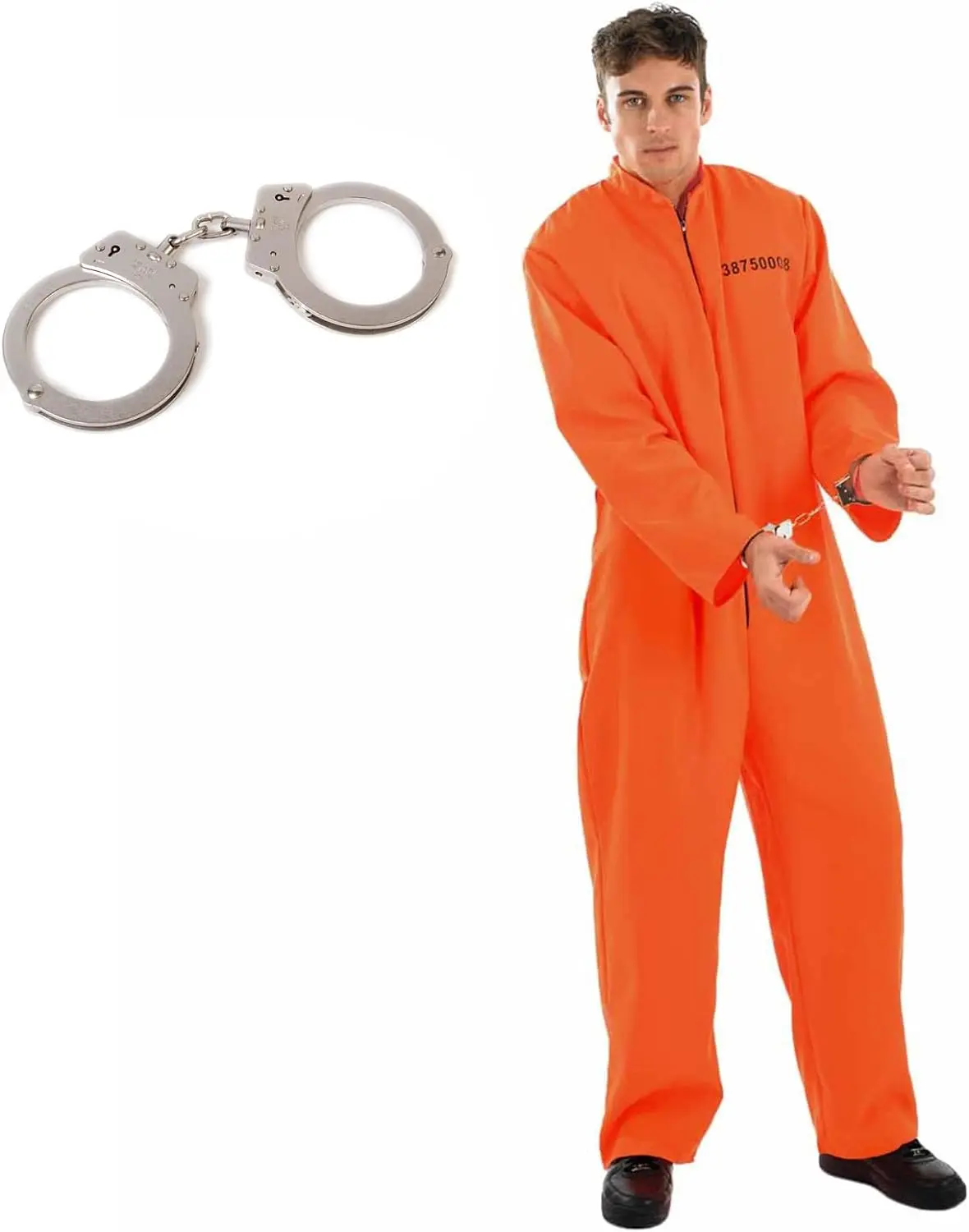 Fun Shack Orange Prisoner Costume Men, Orange Prisoner Jumpsuit, Prison Outfit Men, Orange Prisoner Outfit, Convict Costume