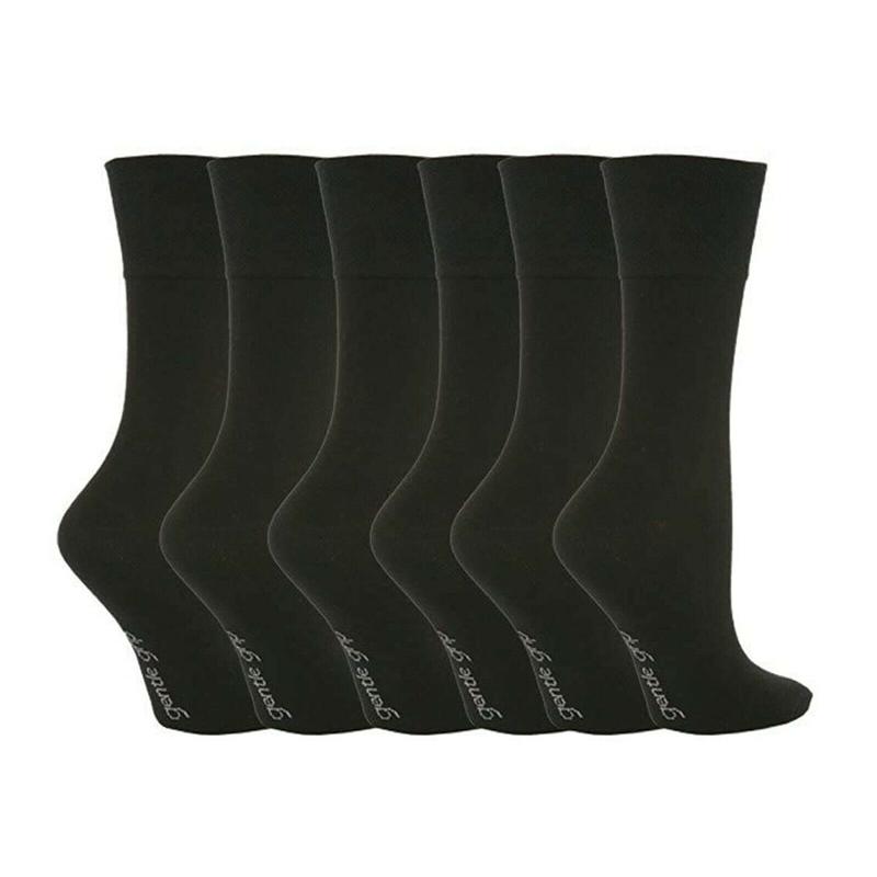 New 3/6 Pairs Gentle Grip Non Elastic Diabetic Soft Cotton Socks Men Women UK4-8 Menswear Day Plain Long 3