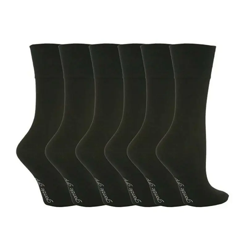 New 3/6 Pairs Gentle Grip Non Elastic Diabetic Soft Cotton Socks Men Women UK4-8 Menswear Day Plain Long 3