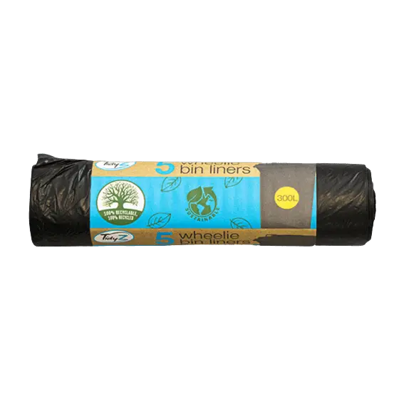 Tidyz 300L Wheelie Bin Liners, 5 Pack