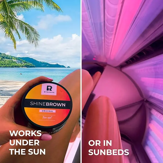 BYROKKO Shine Brown Sunbed Tanning Accelerator 210 ml, Cream Effective in Sunbeds & Outdoor Sun Tan, Long-Lasting Hydrating Formula with Natural Oils 8