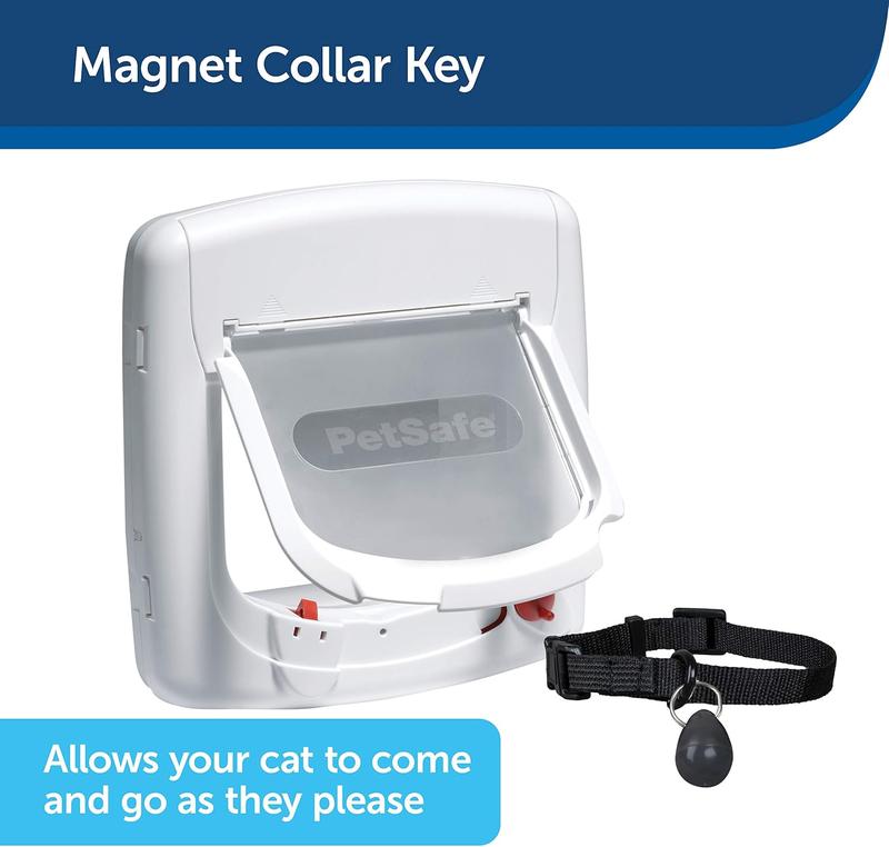PetSafe, Deluxe Magnetic Cat Flap, Selective Entry, 4 Way Locking, White 4