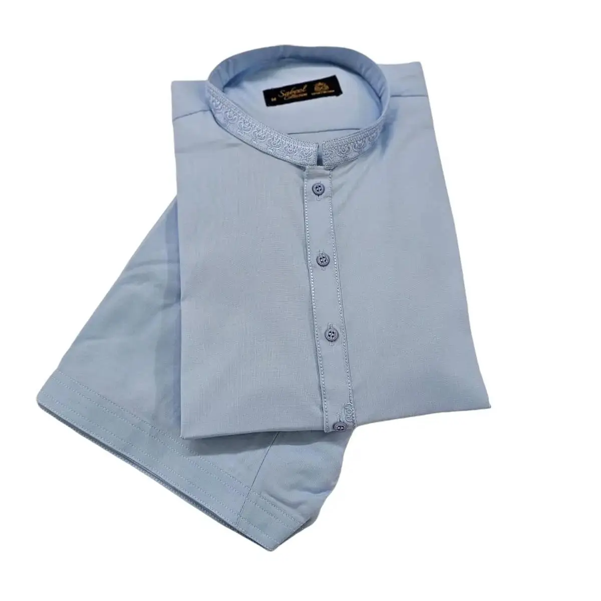Mens Stylish Traditional Sky Blue Colour Casual Pakistani Salwar Kameez Embroidered Outfit