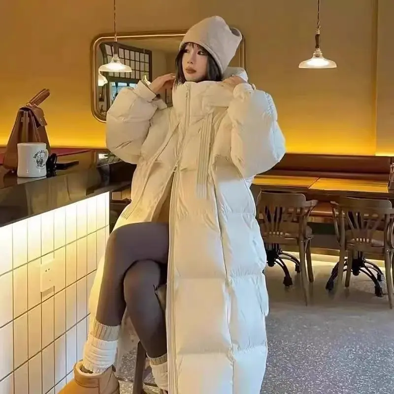 2024 New Winter Long Hooded Thick Warm Jacket Women Parkas Casual Loose Down Cotton Outerwear Female Overcoat 7