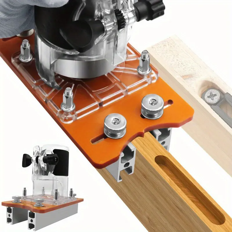 Wood Router Base 2 In 1 Compact Wood Palm Router Base Router Slotting Bracket Woodworking Slotting Trimming Compact Wood Palm Router Base For Carbinet Closet Furniture 8