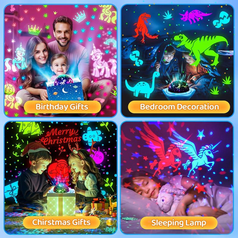 One Fire Night Light Kids,96 Lighting Modes Star Projector Lights for Bedroom, 360°Rotating+6 Films Baby Night Light Projector,Rechargeable Sensory Lights for Room Decor,Star Projector Kids Baby Gifts [Energy Class F] 6