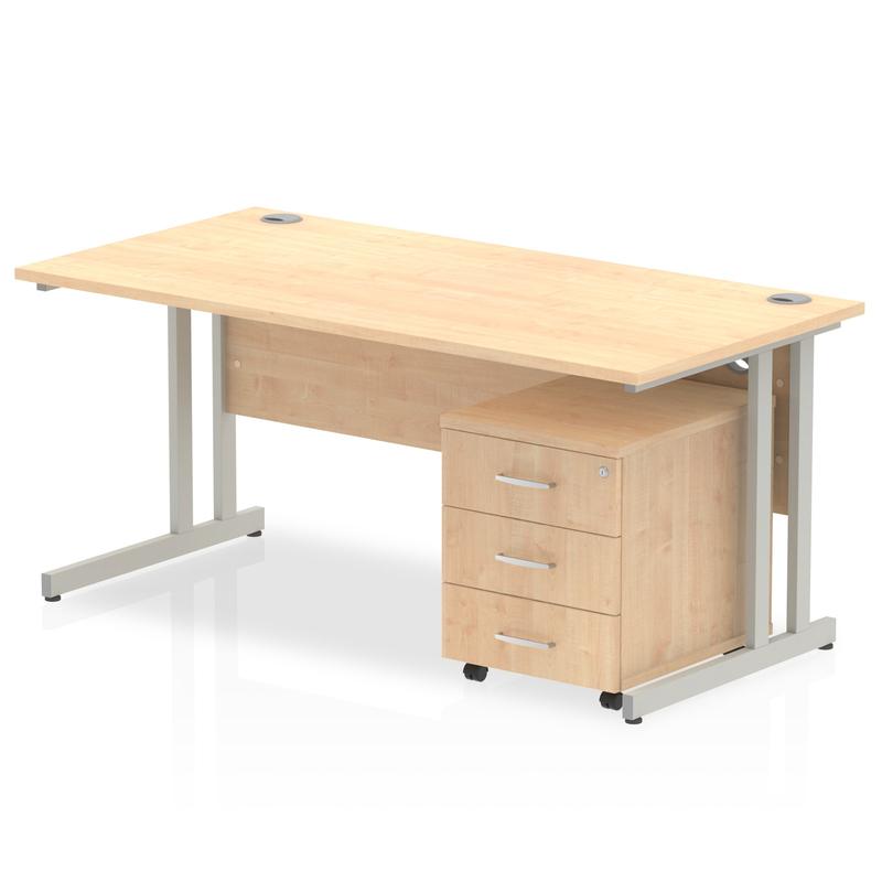 Impulse 1200mm Cantilever Straight Desk With Mobile Pedestal 4