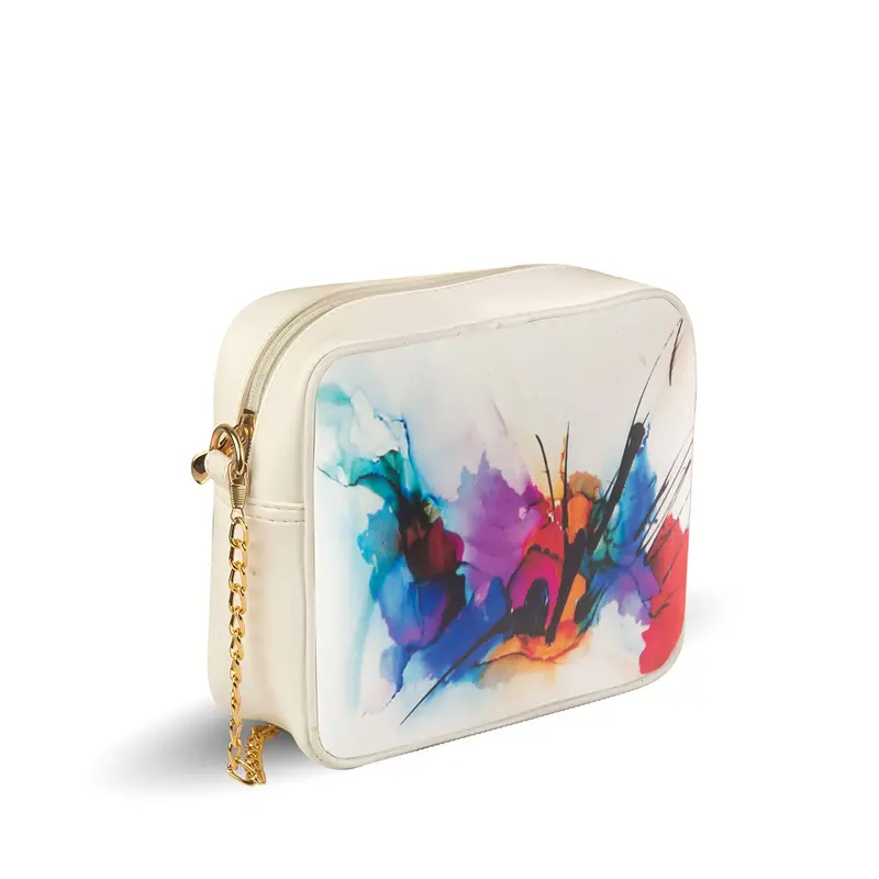 Crossbody Bag for Women – Elegant Style Women Bag, Shoulder Bag, White Color with Golden Chain Strap 2