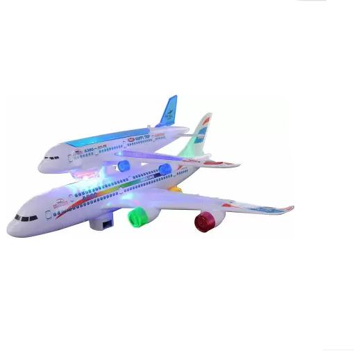 Electric Twin Double Layer A380 Airbus Air Plane Kids Toy Children Boy Gift Flashing LED Lights Sound Music Birthday Bump & Go Indoor Fun Activity Rotating aeroplane  toys 1